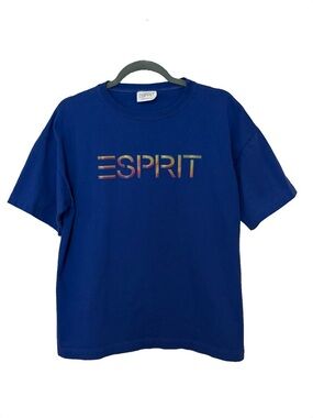VTG Esprit Rainbow Holographic Logo T Shirt